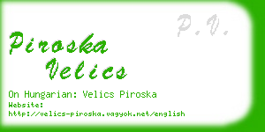 piroska velics business card